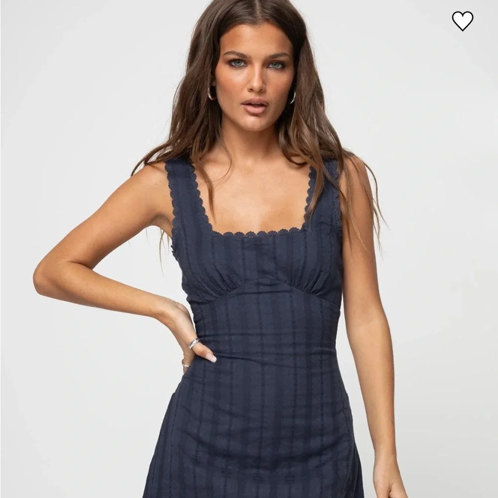 Princess Polly Blue Lace Trim Dress - Picture 1 of 7